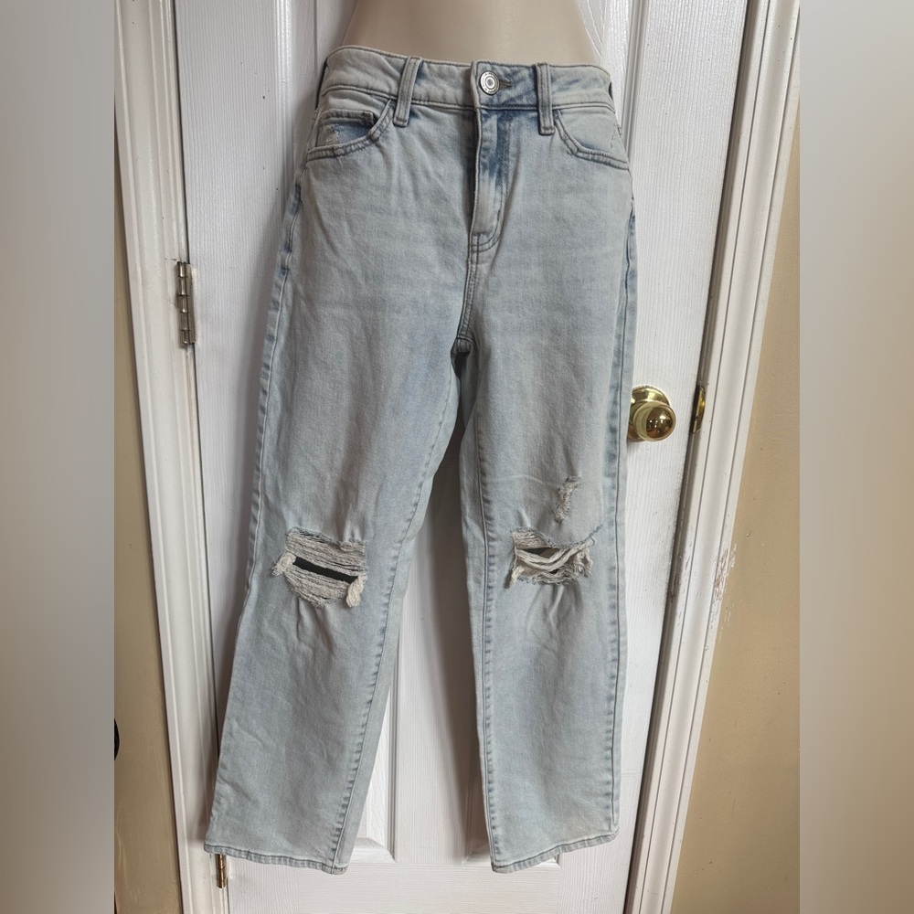 New SO KOHL'S Distressed Light washed jeans 3/26W style 90s straight